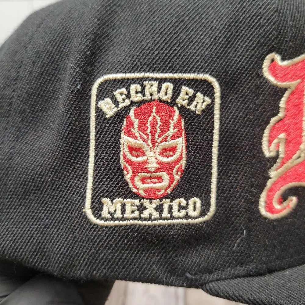 Custom OE Diablos Mexico Baseball Snapback Hat Hecho En Mexico Lucha Mask